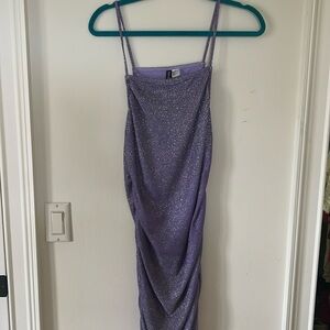 Purple shiny dress